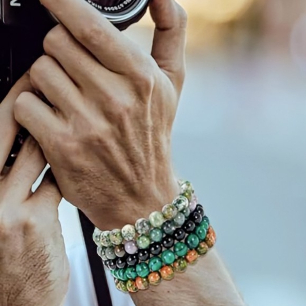 Natural Stone Bracelet Set Bohemian 70s Style Bracelets Jewelry Gift Idea Gifts - Picture 10 of 12